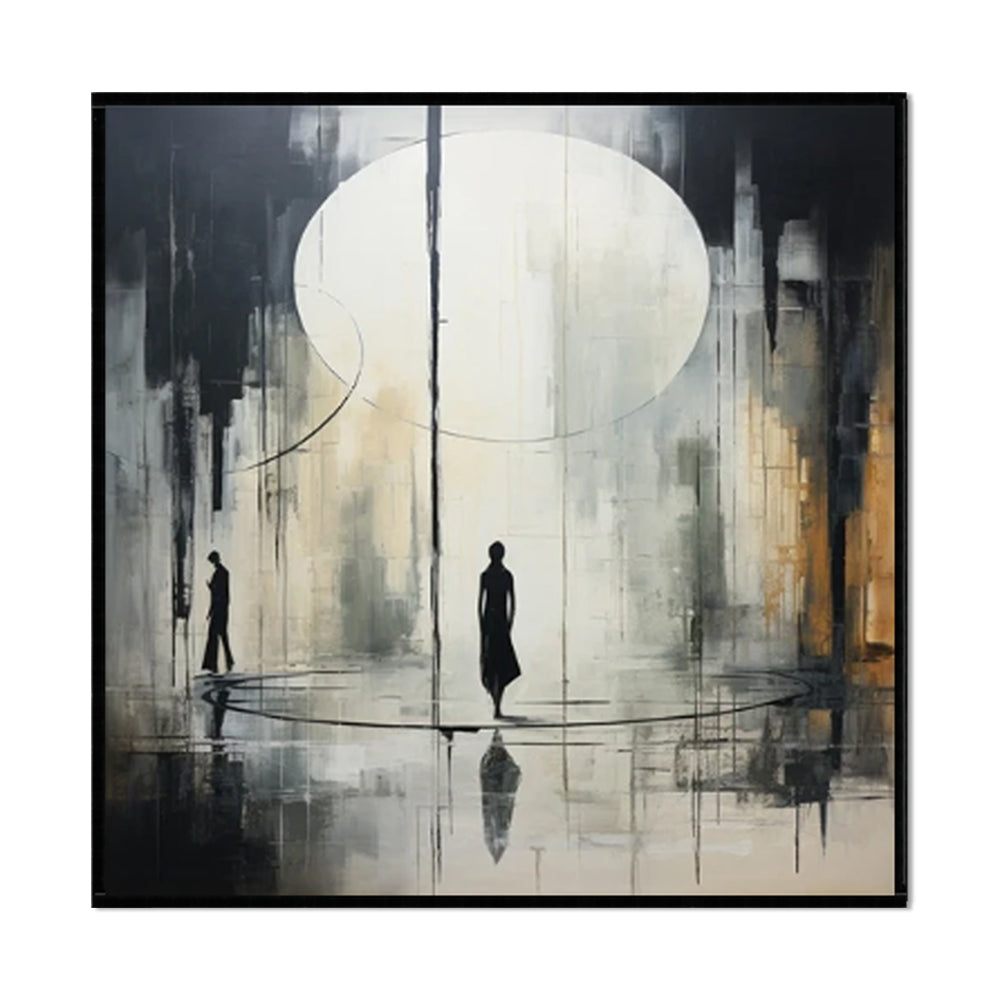 Handmade Oil Painting Canvas Wall Art Decoration Black And White Abstract   Artwork Medieval Black Neoclassicism Wall Decor Street For Home Office Decor