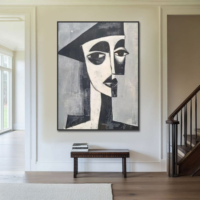 Picasso Retro Portraito Hand-Painted Oil Painting Modern Art  Picture Home Living Room Bedroom Bathroom Canvas Wall Art Decor