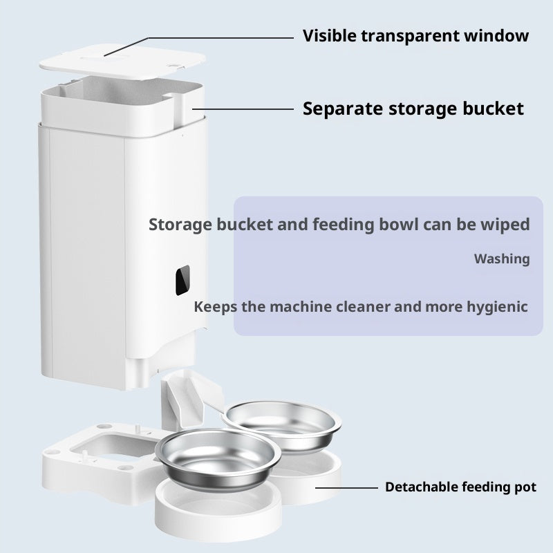 Multiple Smart Pet Automatic Feeders With Timed And Quantitative Feeding
